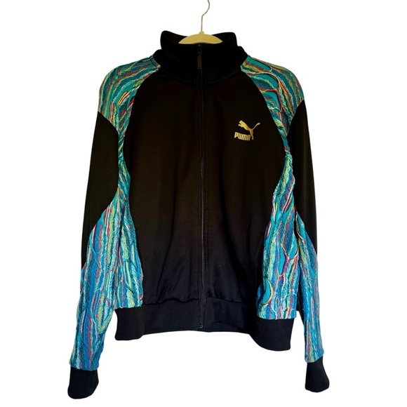 Puma x Coogi Women's Black Track Jacket Knit Sleeves Size XL - Picture 2 of 15